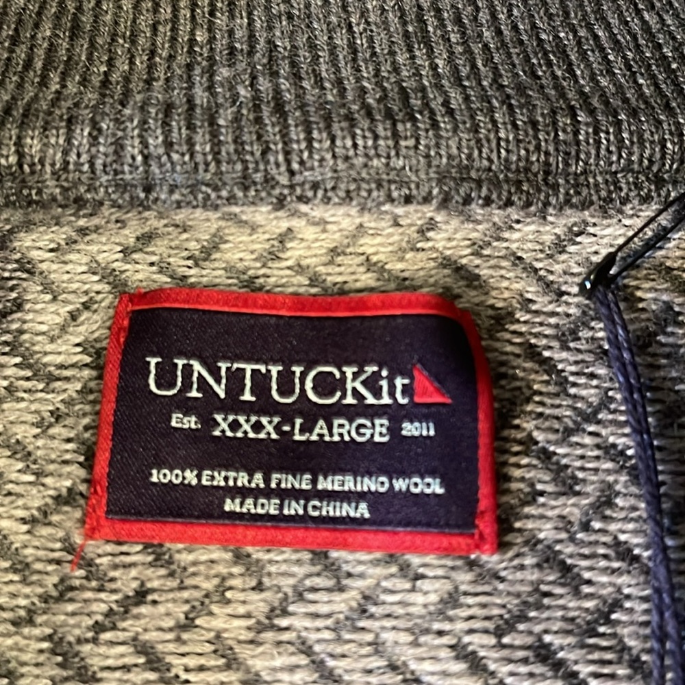 UNTUCKit Sorensen Cross Stitch Gray Reg XXXL - Picture 2 of 6